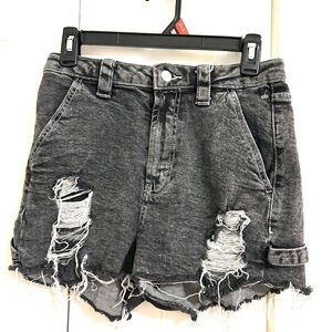 Wild Fable Charcoal Distressed Jean Shorts